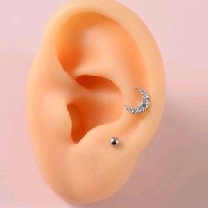 Rhinestone Moon Earring Set